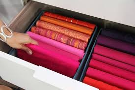If space allows, winter and summer scarves can live together in a single drawer. 10 Space Saving Tips For The Girl With Too Many Scarves Brit Co