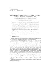 Pdf Some Examples Of Principal Ideal Domain Which Are Not Euclidean And Some Other Counterexamples