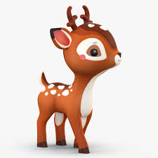 Cute Cartoon Deer 3d Model Deer Cartoon Cute Cartoon Cute Cartoon Animals