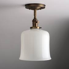 White Milk Glass Bell Shade Flush Mount Or Semi Flush Mount Ceiling Li Flush Mount Ceiling Light Fixtures Light Fixtures Flush Mount Flush Mount Ceiling Lights
