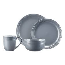 Shop lauren ralph lauren dinnerware, mandarin blue 5 piece place setting online at macys.com. Mainstays Chiara 16 Piece Gray Dinnerware Set Walmart Com Walmart Com