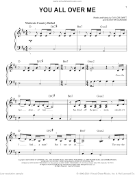 You All Over Me (feat. Maren Morris) (Taylor's Version) (From The Vault)  sheet music for piano solo