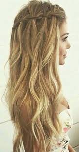 ɛʂɬཞɛɩɩa Braided Prom Hair Waterfall Braid Hairstyle Long Hair Styles