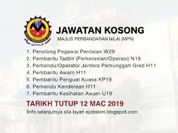 Cari kerja kosong sebagai penulis sambilan? Jawatan Kosong Majlis Perbandaran Nilai Mpn Tarikh Tutup 12 Mac 2019