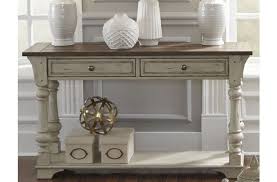Morgan Creek Antique White Sofa Table In 2020 White Sofa Table Sofa Table Liberty Furniture