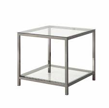 Alani glass top end table. Living Room Glass Top Occasional Tables Contemporary Black Nickel Side Table 720227 End Tables 209 Furniture Ca