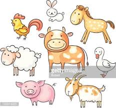 A Set Of Cartoon Farm Animals No Gradients Farm Animal Paintings Easy Animal Drawings Baby Farm Animals