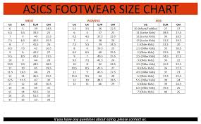 37 Rare Asics Shoe Size Chart Australia