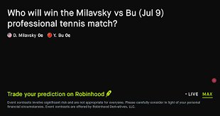July 9, 2026: Milavsky vs Bu Tennis Prediction Market