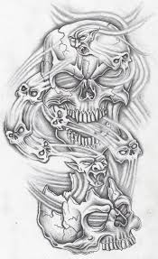 Stencil evil skull tattoo designs. Skull Sleeve Tattoo Stencils Novocom Top