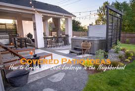Lots of ideas for edging, walls, seating too. Covered Patio Ideas Paradise Restored Landscaping