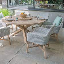 Shop for teak outdoor furniture online at target. Lisboa Teak Table Rattan Chair Set By 4 Seasons Outdoor In 2021 Outdoor Dining Furniture Teak Table Outdoor Garden Table And Chairs