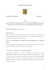 Pentru modificarea şi completarea legii nr. 2
