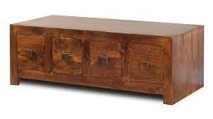 Toko dark mango 8 drawer coffee table is made in india with the use of solid mango hardwood that has been stained with a dark matt walnut finish that maintains the woods natural beauty. Solid Mango Wood Coffee Table With Drawers Casa Bella Furniture Uk