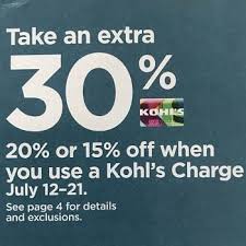30 off kohl s are back promo