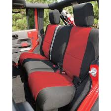 Black And White Jeep Wrangler Seat Covers Rugged Ridge Jeep Wrangler Rear Seat Covers Black And Red 13264 53 Jeep Wrangler Interior Jeep Interiors Red Jeep Wrangler