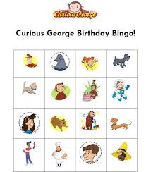 Curious George Bingo Printable 16 Unique Boards Plus Caller Etsy Curious George Bingo Curious George Birthday