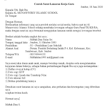 Berikut ini adalah contoh yang bisa diterapkan di berbagai jenjang. Contoh Surat Lamaran Guru Ra Download Kumpulan Gambar