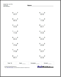 We Have Practice Worksheets For Greater Than And Less Than Operations Comparisons And Equalit Scientific Notation Practice Math Worksheets Math Facts Addition