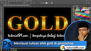 3.pilih 'hue/saturation' untuk mengubah dan menghapus warna. Cara Membuat Tulisan Efek Gold Di Photoshop Tutorial89 Youtube