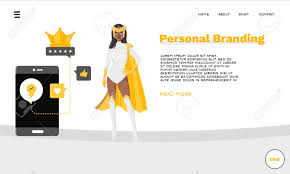 Why should your business's personality match your own personal reputation and online 1. Web Page Template For Personal Branding Business Communication Consulting Planning Landing Page Layout Superhero Character Standing With Social Media Signs Web Banner Mobile App Illustration Lizenzfrei Nutzbare Vektorgrafiken Clip Arts