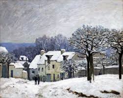 Alfred Sisley The Place Du Chenil At Marly Snow Effect 1876 Winter Landscape Impressionist Landscape Landscape Paintings