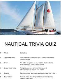 To put an item in its proper place. Nautical Trivia Quiz Pdf Free Download