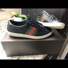 Gucci women's 1977 gg supreme sneakers. Gucci Shoes Black Leather Mens Gucci Sneakers For Sale Poshmark