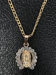 Shop macy's 14k gold pendant, oval miraculous medal pendant online at macys.com. Virgin Mary Pendant Or Chain Set 24k Pvd Plated Or 14k Gold Ab And J Jewelry Turquoise Stone Jewelry Jewelry Design Necklace Jewelry