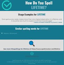 Correct Spelling For Lifetime Infographic Spellchecker Net