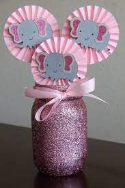 Gray And Pink Glitter Elephant Centerpiece Cupcake By Lanvisb 10 00 Baby Shower Diy Elephant Baby Shower Centerpieces Baby Shower Decorations