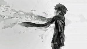 F A D I N G Anime Monochrome Dark Anime Guys Dark Anime