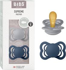 Amazon.com : BIBS Supreme Baby Pacifier 2-Pack | Made in Denmark | BPA Free Dummy  Soother, Symmetrical Nipple. Natural Rubber Latex, Size 1 (0-6 Months),  Cloud  Steel Blue : Baby