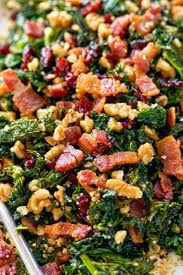 Healthy Sauteed Kale Salad With Bacon Walnuts And Cranberries Kale Recipes Healthy Kale Recipes Healthy Salad Recipes