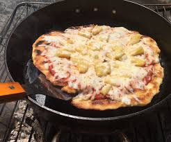 Best Ever Cast Iron Skillet Pizza On The Fire Pit Or Campfire Cast Iron Skillet Pizza Campfire Food Fire Food