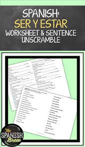 Spanish Students Will Love This Worksheet And Sentence Unscramble Activity Relating To The Verb Spanish Teaching Resources Spanish Students Sentence Unscramble