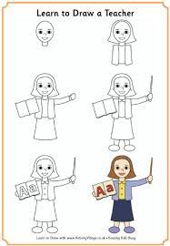 Learn To Draw A Teacher - Female | Learn To Draw, Drawing For Kids, Easy  Drawings For Kids
