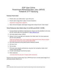 We did not find results for: Petunjuk Teknis Ujian Online Tahap 2 Pmb Politeknik Sttt Bandung Jalur Pmdk 2 Dan Jarvis Politeknik Sttt Bandung