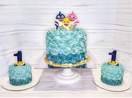1st Birthday Baby Shark Smash Cake Ideas Baby Shark Cakes Shark Birthday Cakes Smash Cake Boy Shark Theme Birthday