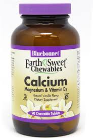 600 mg of calcium and 20 mcg (800 iu) of vitamin d3 per tablet. Bluebonnet Nutrition Earthsweet Chewables Calcium Magnesium Vitamin D3 Natural Vanilla 90 Chewable Tablets Vitacost