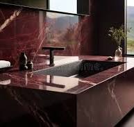 Luxury Bathroom with Rosso Levanto Marble, Known for Its ...