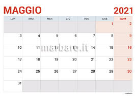 16 maggio 2021 ascensione del signore (anno b). Calendario Del Mese Di Maggio 2021 In Pdf