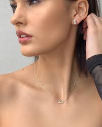 Widest selection of new season & sale only at lyst.com. Messika Move Uno Pave Diamond Cage Necklace In 18k Gold