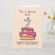 7th Birthday Prayer For My Daughter Niece 7th Birthday 7 On Sweet Pink Cake Card Zazzle Com Cake Card Pink Cake 7th Birthday