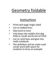 Geometry Vocabulary Foldable Geometry Vocabulary Foldables Vocabulary