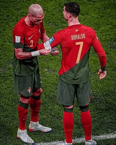 While Cristiano Ronaldo was becoming the second-oldest goalscorer in World  Cup history, in the stands was his lifelong friend Pepe, who was actually  the player whose record Cristiano Ronaldo had just broken.