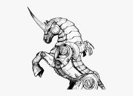 Download 660+ royalty free unicorn line drawing sketch vector images. Unicorn Unicorn Robot Draw Png Image Transparent Png Free Download On Seekpng