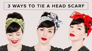 Style your hair in loose waves with the help of a curling iron or straightening iron to add if you have short hair, simply pin up all your hair so that none of it falls out of the scarf. 3 Ways To Tie A Head Scarf Hair Tutorial Youtube