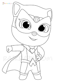 Keep your kids busy doing something fun and creative by printing out free coloring pages. Talking Tom Hero Dash Coloring Pages New Pictures Free Printable