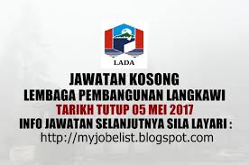 Jobcari.com | jawatan kosong terkini. Jawatan Kosong Di Lembaga Pembangunan Langkawi Lada 30 April 2017 Isketambola Isketambola